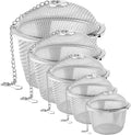 ZOENHOU Set of 5 Tea Infuser for Loose Tea, 5 Sizes Fine Mesh Tea Strainer with Chain, Stainless Steel Tea Ball Infusers for Loose Tea Spices Herbs