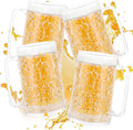 4 Pack Freezer Mugs for Beer 15oz, Double Wall Frozen Beer Mug, Freezer Cups for Drinks, Insulated Plastic Mugs with Handles
