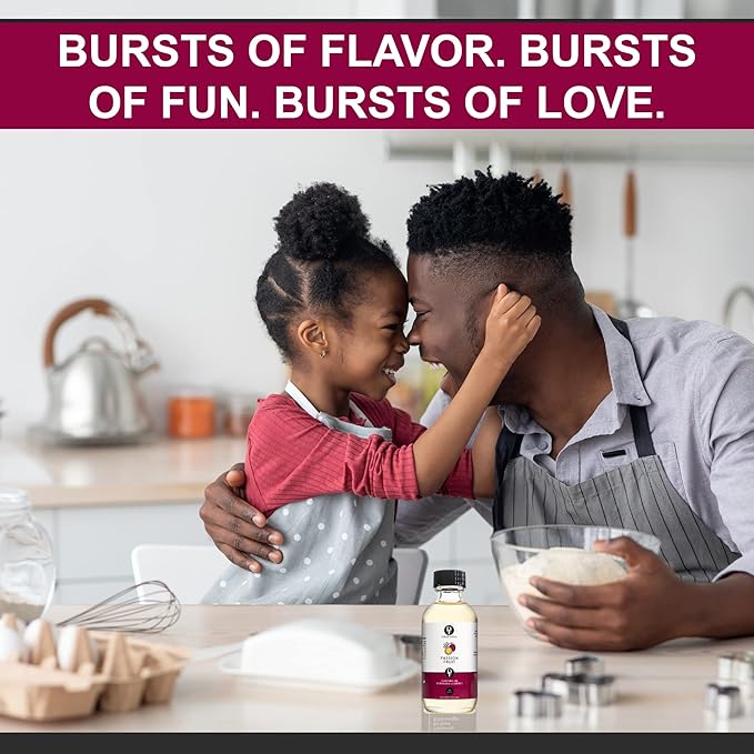 Dolce Flav Passion Fruit Extract (Oil-Soluble) 8 oz – Kosher, Sugar-Free, Concentrated Juicy Passion Fruit Flavoring for Baking, Smoothies & Desserts, Includes Measured Dropper