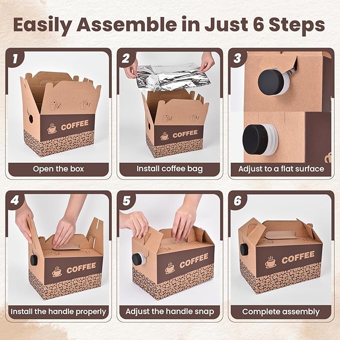 10 Pack 96 oz Disposable Coffee Dispensers, Coffee Box with Handle, easy to carry,suitable for storing hot and cold drinks, coffee boxes for catering, suitable for catering services, offices.