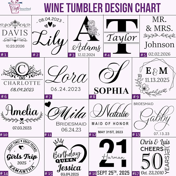 Gifts Inscribed Personalized Wine Tumbler with Lid – Red Custom Engraved Stainless Steel Insulated Mug for Hot & Cold Drinks – Customized Bridesmaid, Wedding, or Birthday Gift