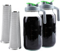 Cold Brew Coffee Maker 64 Oz Mason Jar Iced Tea Pitcher With Strainer 2 Set Half Gallon Glass Pitcher With Spout Lid 2 Quar Water Jug For Fridge Beverage, Sun Tea, Hot Cold Brew, Lemonade, Juice