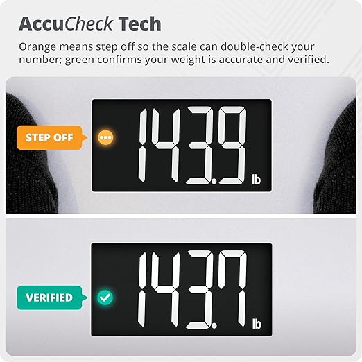 Greater Goods Digital AccuCheck Bathroom Scale for Body Weight, Capacity up to 400 lbs, Batteries Included, Pearl Gray
