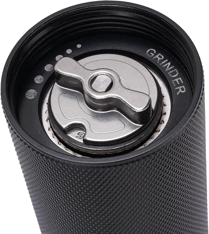 Manual Coffee Bean Grinder, Stainless Steel Handheld Coffee Machine, External Adjustment Scale for Travel