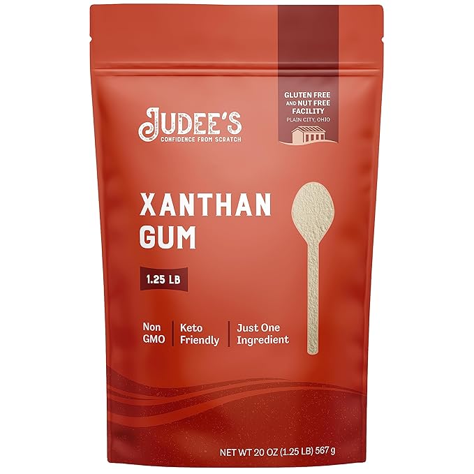 Judee's Gluten Free Xanthan Gum - Texture-Enhancing Bread Dough Thickener - Food Thickener for Soups & Sauces - Low-Carb Keto Baking & Syrups - 20 Ounce