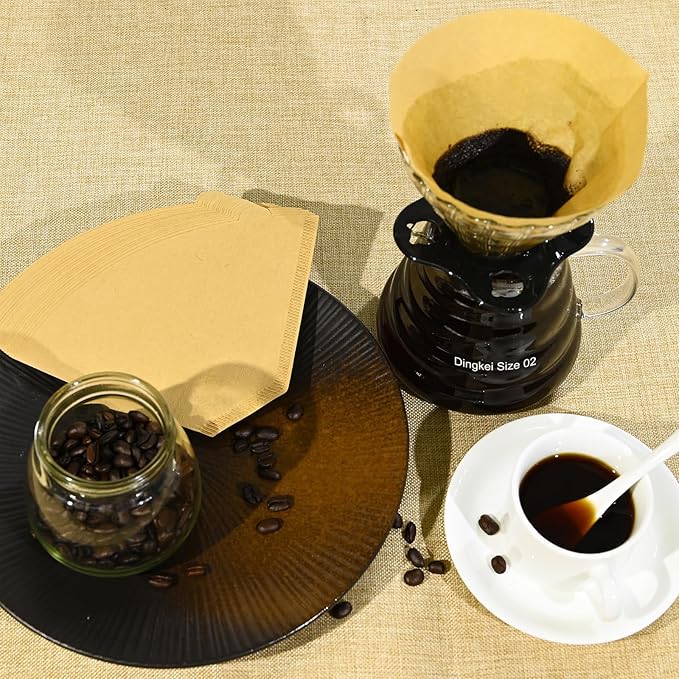 200 Count Cone Coffee Filters #4, 8-12 Cup, Coffee Filters 4 Cone Paper Unbleached Natural, Disposable Paper Coffee Filter for Ninja Maker, Pour Over Coffee Dripper and Drip Coffee Maker