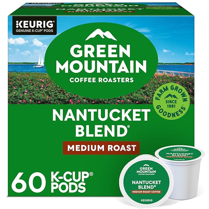 Green Mountain Coffee Roasters Nantucket Blend, Keurig Single Serve K-Cup Pods, Medium Roast Coffee, 60 Count, (6 Packs of 10)