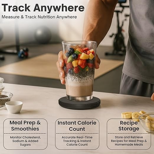 Food Scale, Portable, Rechargeable Travel Size. Smart Calories Calculator for Weight Loss, Nutrition, Diabetes, Meal Prep, Diet - Pocket Digital Coffee Scales - Free GOURMETMILES App