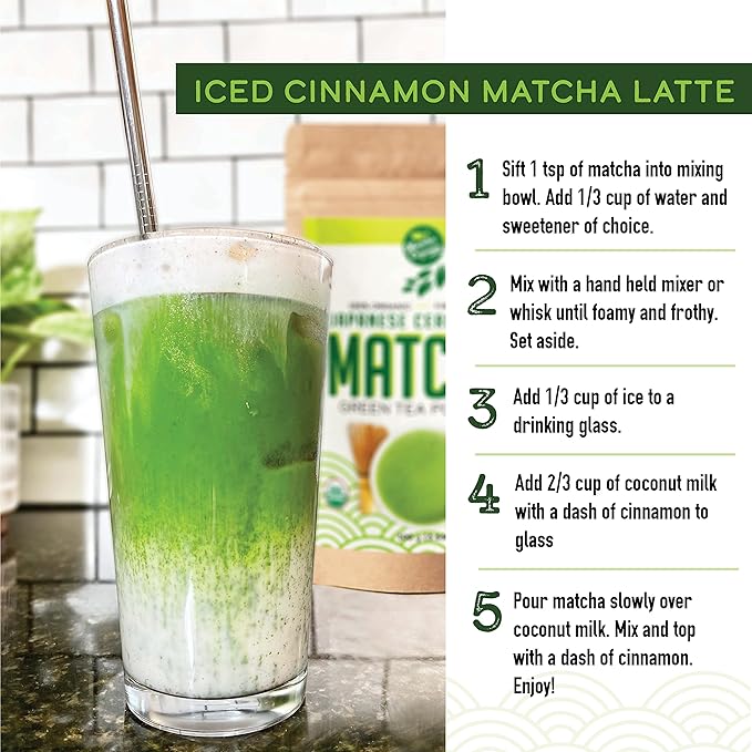 Premium Japanese Ceremonial Matcha Green Tea Powder - 1st Harvest HIGHEST Grade - USDA & JAS Organic - From Japan - Perfect for Starbucks Latte, Shake, Smoothies & Baking (3.53oz / 100g)