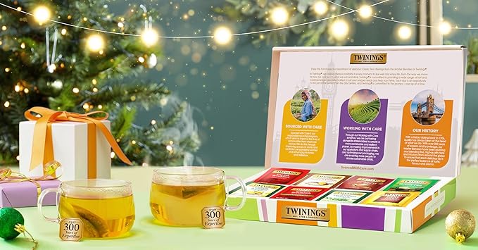 Twinings Tea Classics Collection Gift Box Variety Sampler, 48 Tea Bags (Pack of 1), Enjoy Hot or Iced, Includes Black, Herbal, Green, & Chai Teas