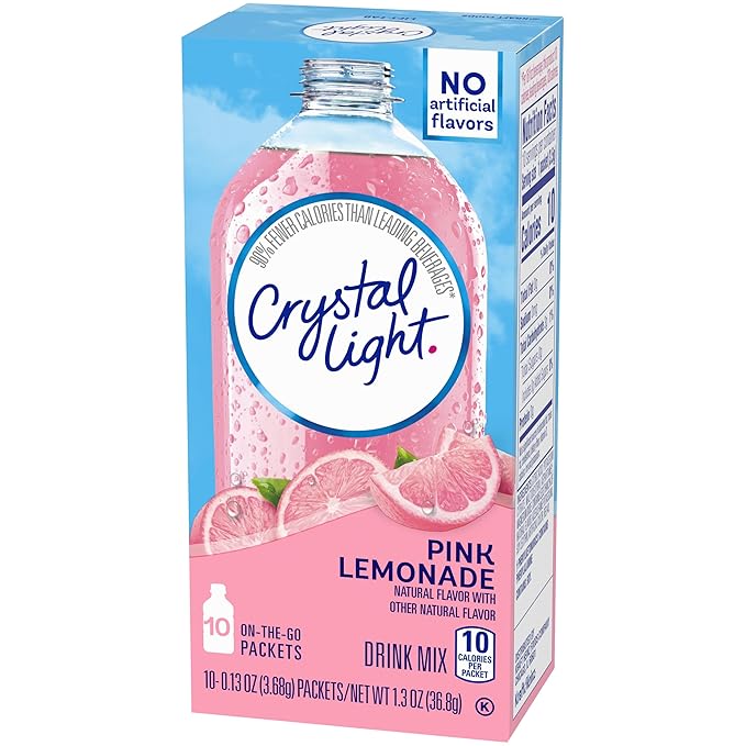Crystal Light On The Go Pink Lemonade Drink Mix, 10 ct, pack of 2