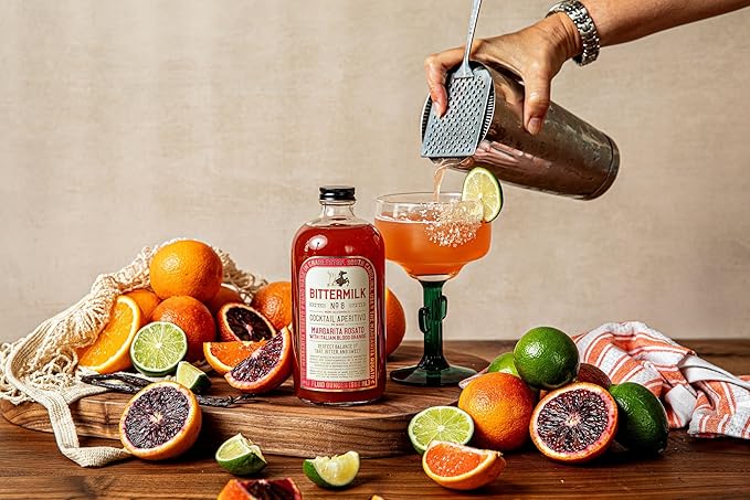 Bittermilk No.8 Italian Blood Orange Margarita Mix - Craft Cocktail Mixer – Perfect Syrup for Margaritas and Spritz, 17oz
