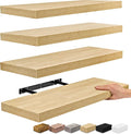 Sorbus Floating Shelves for Wall - 24" Bathroom Shelves, Wall Decor for Bedroom, Kitchen, Living Room, Home Decor & Book Storage - Mounted Floating Shelf with Invisible Brackets (Maple Wood, 4 Pack)