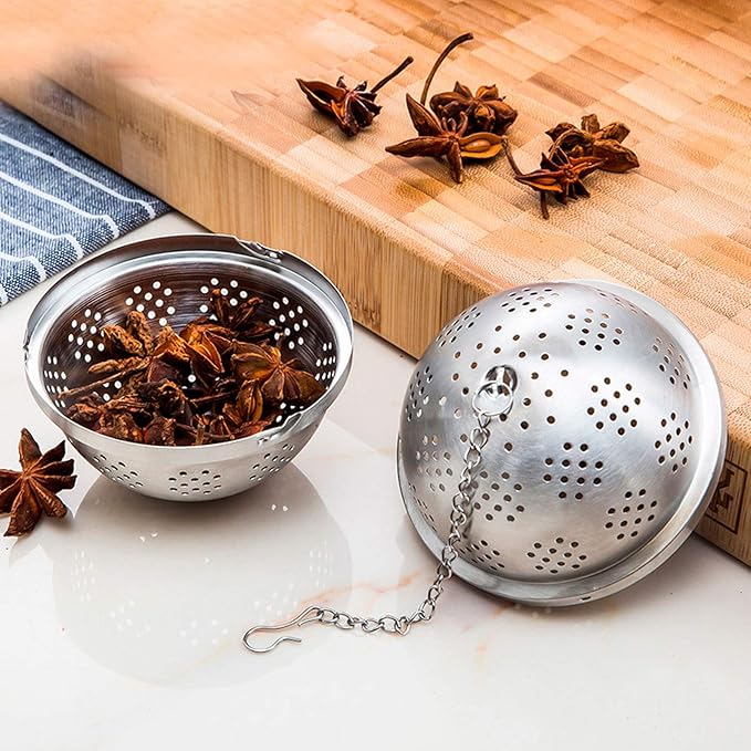 304 Stainless Steel Tea Strainer Infuser Seasoning Filter Mesh Design Kitchen Accessories(M)
