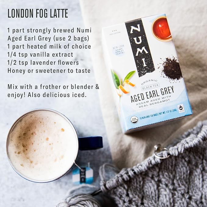 Numi Organic Black Tea Variety Pack, 54 Black Tea Bags, Breakfast Blend, Earl Grey & Golden Chai Teas