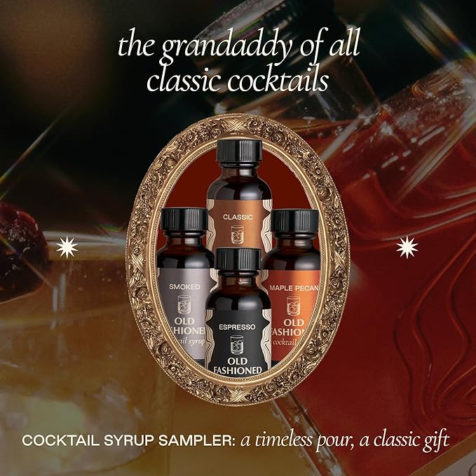 Strongwater Old Fashioned Craft Cocktail Mixer Sample 4 Pack - Makes 16 Cocktails - Handcrafted Old Fashioned Gift Set - Travel-Friendly, No Artificial Sweeteners - Just Mix with Bourbon or Whiskey