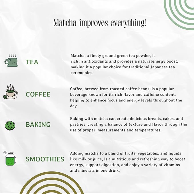 ORO MATCHA - Matcha Energy Booster Supplement (30g) - Organic Ceremonial Green Tea Powder - Blend for Focus & Clarity Support, Perfect Coffee Alternative Made - Zero Sugar, Vegan & 0 Calories