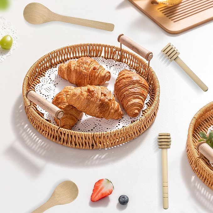 18 Pack Wooden Honey Sticks Dipper Set, Wooden Honey Dipper Sticks Mini Honey Spoon, Honey Mixing Stirrer Comb Stick for Honey Jar Dispense Drizzle Honey Wedding Party