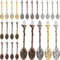 AUEAR, 25 Pack Retro Crystal Coffee Spoons Antique Tea Carved Spoon for Cafe Tableware