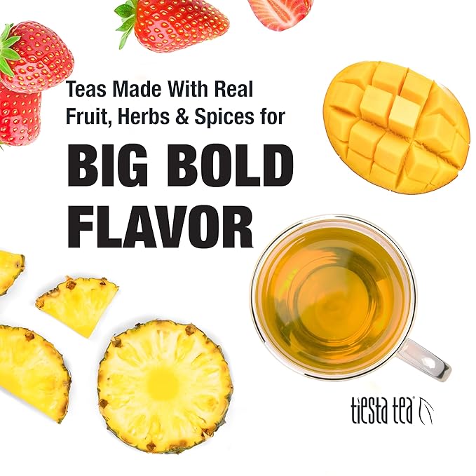 Tiesta Tea - Fruity Paradise, Loose Leaf, Strawberry Pineapple Green Tea, Premium Blend, Medium Caffeinated Green, Make Hot or Iced & Brews Up to 50 Cups, 4oz Refillable Tin