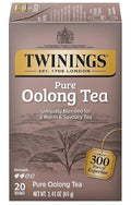 Twinings Pure Oolong Tea Individually Wrapped Bags, 20 Count (Pack of 1), Warm, Nutty Flavor & Golden Colour, Caffeinated, Enjoy Hot or Iced, 20 Teabags