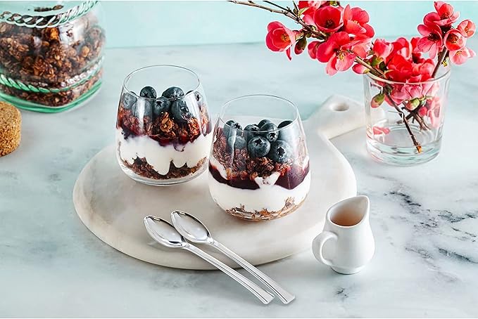 Exquisite Mini Spoons For Desserts - Bulk Pack Of 500 Silver Dessert – Disposable 4.5 Inch Plastic Appetizer Real Flatware Look- Miniature Bpa Free Food Safe