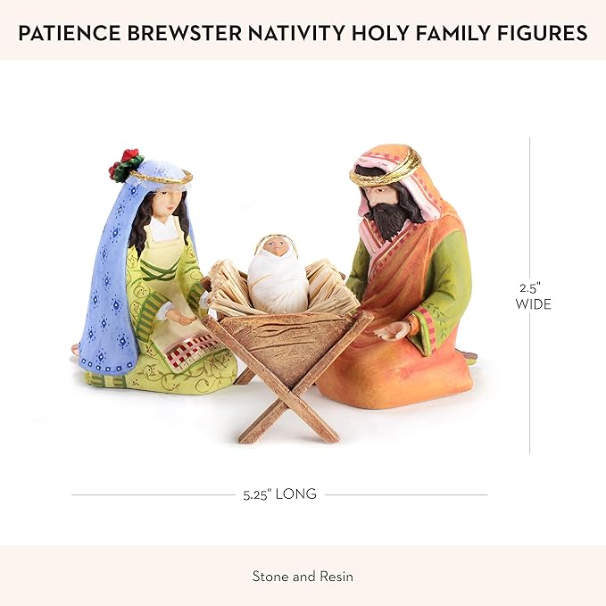 MACKENZIE-CHILDS Patience Brewster Nativity Figurine, Christmas Nativity Home Decor, Holy Family