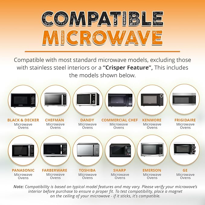 HOVER COVER Magnetic Splatter Cover, 12-Inch Clear BPA-Free Food Lid, Vented Plate Guard with Steam Vents, Anti-Splash Microwave Lid, Dishwasher Safe, Space-Saving Magnetic Storage - Onyx Black