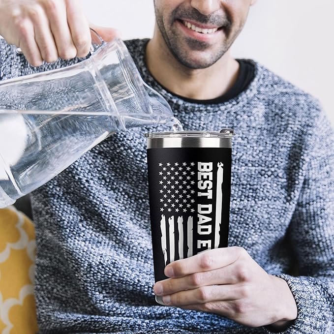 Christmas Gifts for Dad, Men - Gifts for Dad from Daughter, Son - Dads Birthday Gift Ideas, Happy Birthday gifts for Dads, Fathers - Best Dad Ever Gift, Best dad Tumbler, 20 Oz dad Cup