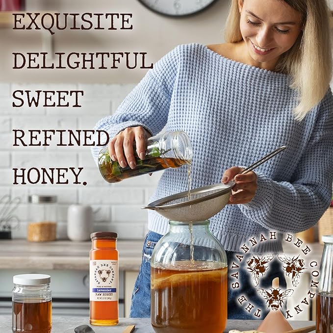 Savannah Bee Company Honey - Pure, Natural, Raw Honey - Lavender - 12 Ounce