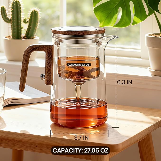 MACTANO Enchant Tea Pot, Magic Witchcraft Enchanted Glass Teapot with Strainer -800ML