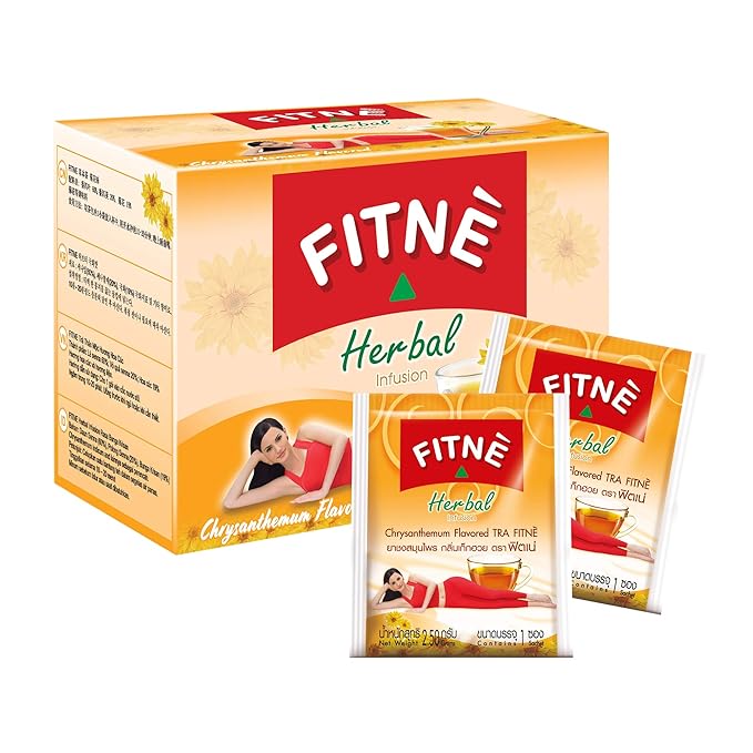 FITNÈ Chrysanthemum Herbal Tea Senna Infusion Smooth Mild Soothing Beverage Natural Gentle Detox Cleanse No Calories Caffeine Free, 15 Tea Bags