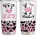 34HD Just Freaking Lover Cows OK Tumbler with Lid, 20 Oz Stainless Steel Vacuum Insulated Cow Print Cup, Farm Animal Gifts for Women Birthday Mothers Day Graduation Christmas