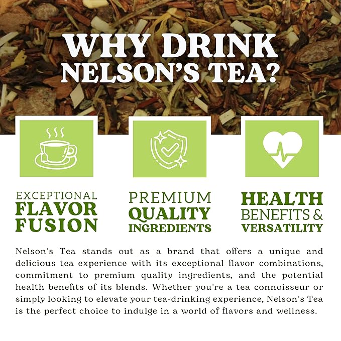 Nelson's Tea - Strawberry Almond - Rooibos Loose Leaf Tea - Caffeine Free - Red & green rooibos tea, almonds, and strawberries (Sample 0.4 Oz)