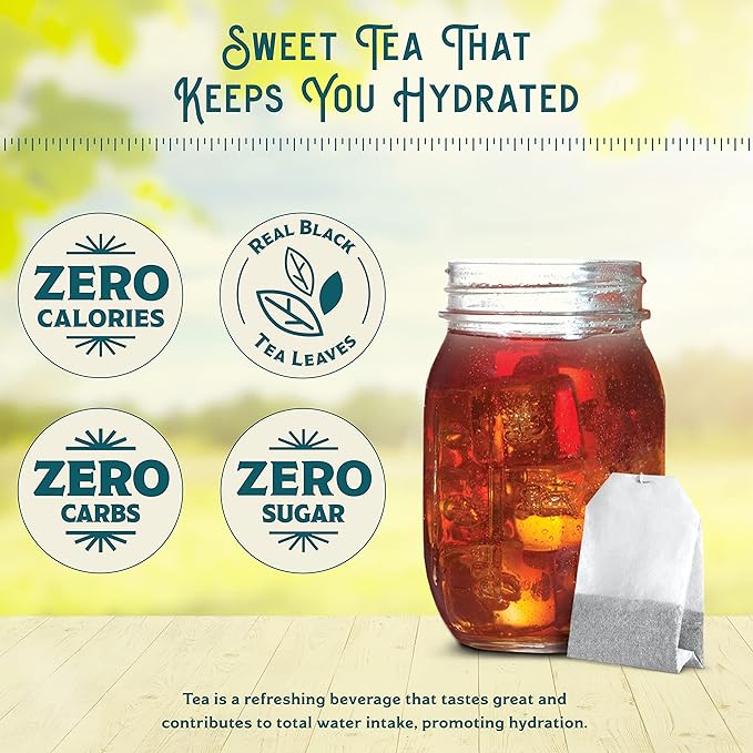 Southern Breeze Cold Brew Sweet Tea Original Iced Tea with Black Tea and Zero Carbs Zero Sugar, 20 Individually Wrapped Tea Bags, Pack of 4