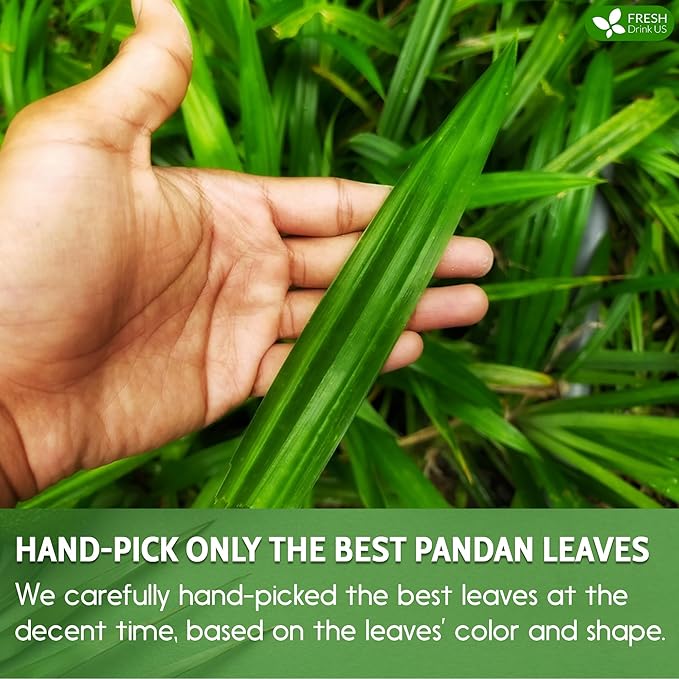 FreshDrinkUS, Premium 8oz Natural Pandan Leaves Dried, 100% Pure Dried Pandan Leaves, Pandan Leaf Tea, No Additives, No Caffeine, Vegan (8 oz Dried Leaves)