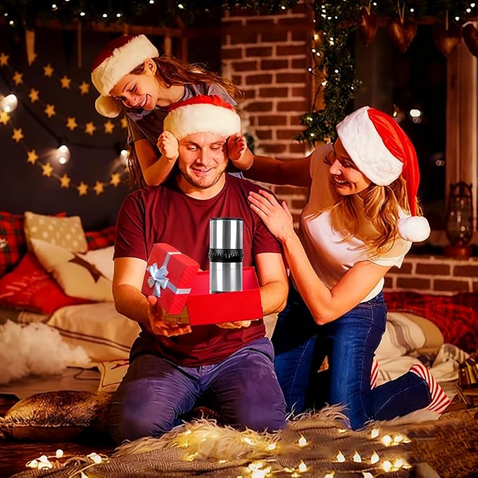 Portable Coffee Grinder,USB Rechargeable Coffee Maker,Electric Stainless Steel Burr Burr Coffee Grinders, Espresso Battery Coffee Bean Grinder Machine with 15 gind Settings for Home Use(Black9109)