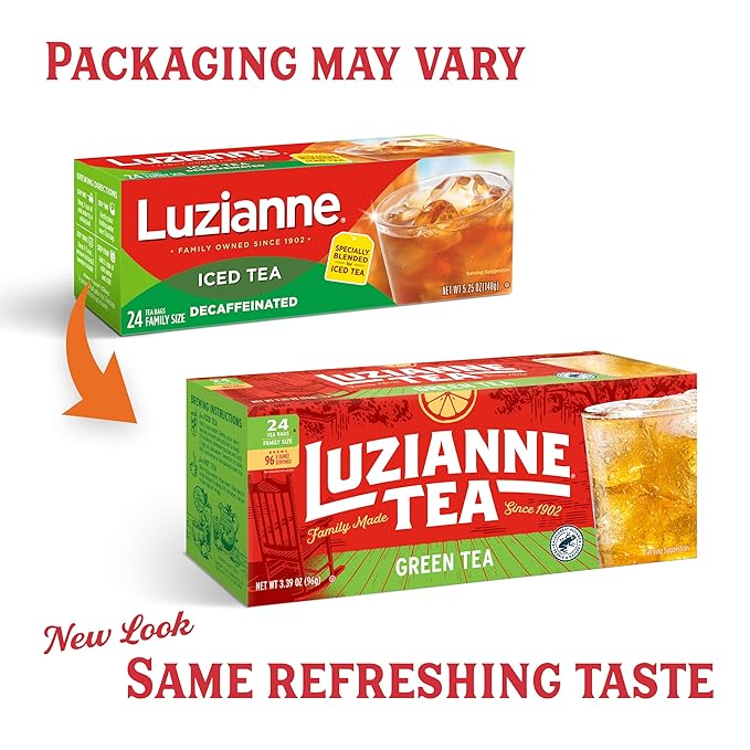 Luzianne Green Tea Bags, Family Size, 24ct Box (Pack of 6)