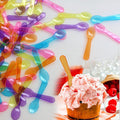 100 PCS 3 Inch Mixed Color Mini Spoons Disposable Plastic Spoons for Kids, Tasting Samples, DIY Crafts, with Multi Color, Durable, Compatible with Ice Cream, Dessert & Yogurt
