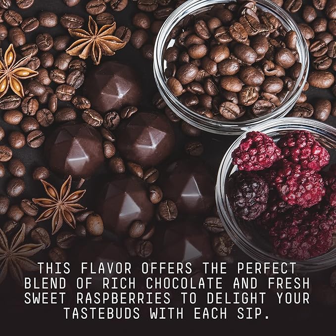 Stone Street Flavored Ground Coffee, Chocolate Raspberry, Freshly Roasted, 100% Colombian Arabica, Gourmet Coffee, Medium Roast, Chocolately Berry Flavor, 1 LB