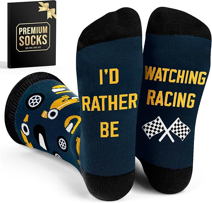 VICRAZY Racing Car, Sport Car Socks for Men, Women - Formula 1 Gifts, Racing Socks, Stocking Stuffers for Men, Women