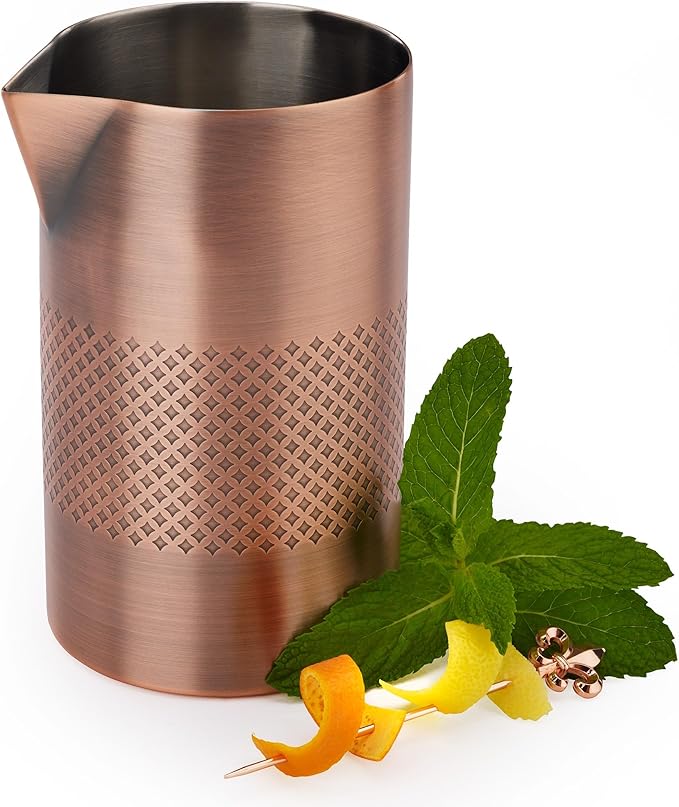 Barfly Double Wall Diamond Lattice Mixing Tin, Antique Copper