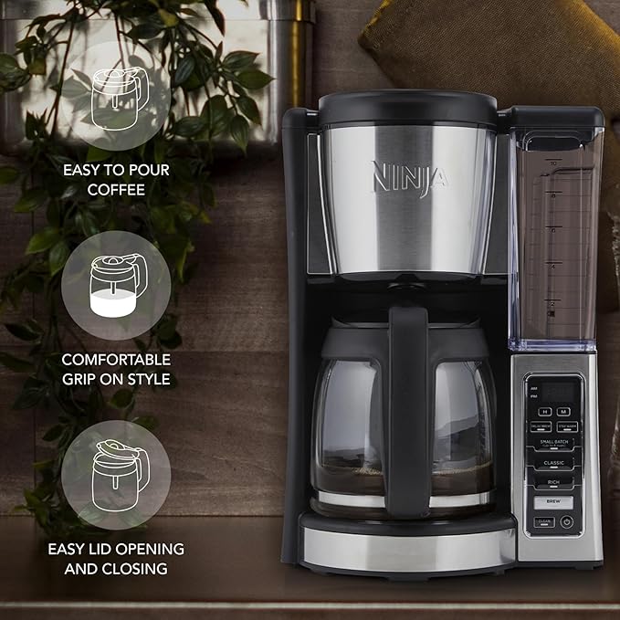 12-Cup Glass Coffee Carafe Replacement Compatible ONLY with Ninja Coffee Brewer Maker Models CE251 CE201 CE201C CE200 CE200C