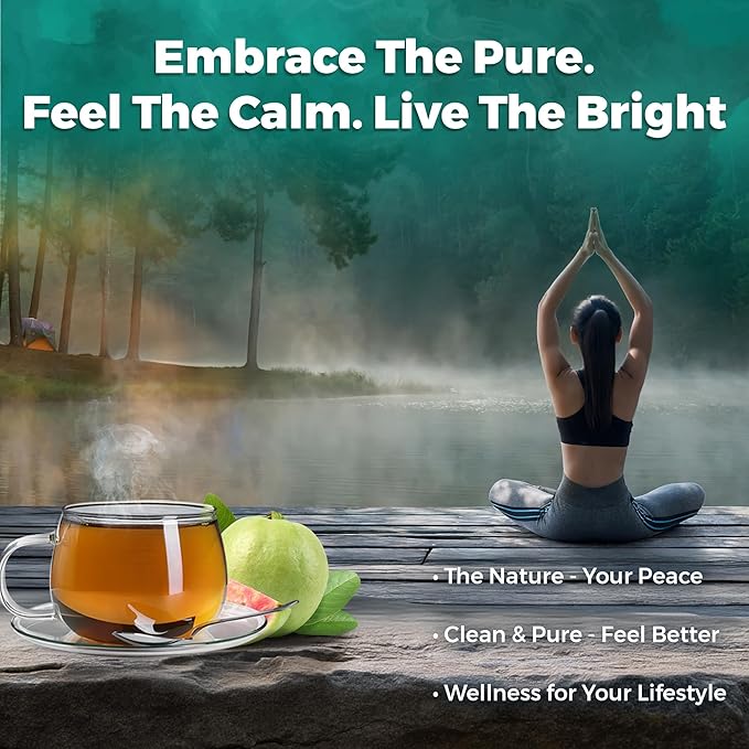 USA Fresh Guava Leaves Tea, Natural and Pure, All-Natural Herbal Tea from Handpicked Guava Leaves, No Additives or Preservatives, Grown and Packed in USA (200 Leaves)