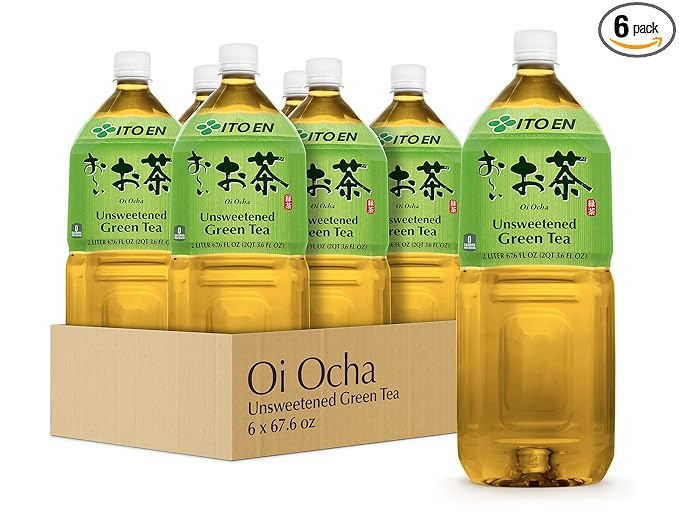 ITO EN Oi Ocha Green Tea, Sugar Free, 2 Liter Bottle, 67.6 Ounce (Pack of 6)