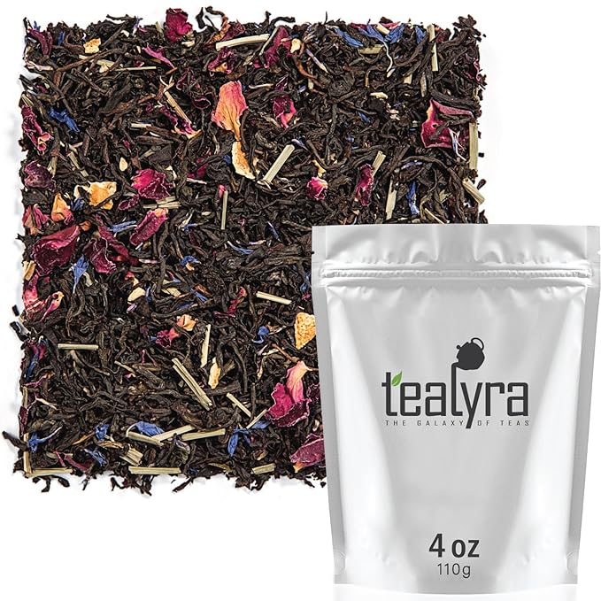 Tealyra - Milady Grey - Delightful Black Loose Leaf Tea - Rose Petals and Lemongrass with Orange - Medium Caffeine - Blend - All Natural - 110g (4-ounce)
