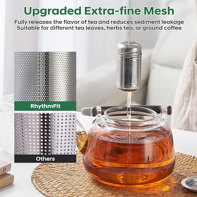 2 Pack Tea Infuser For Loose Leaf Tea, Extra Fine Mesh Tea Diffusers For Loose Tea, 316L Stainless Steel Tea Strainer, Reusable Tea Steeper For Coffee, Herbs, Fruit, Spices（3.4oz）