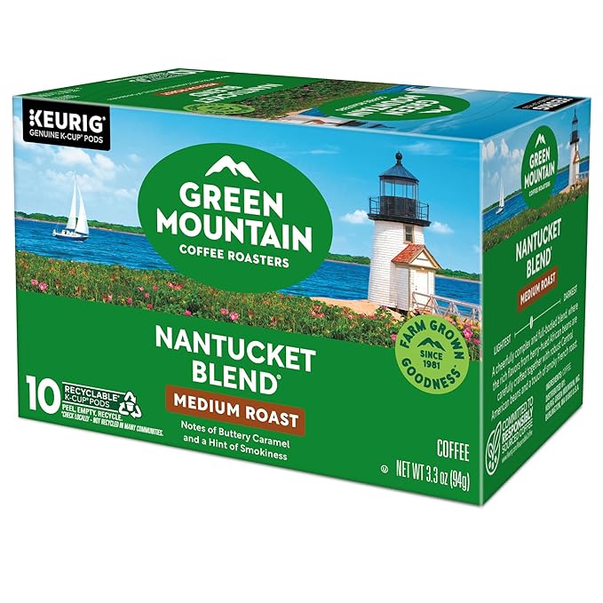 Green Mountain Coffee Roasters Nantucket Blend, Keurig Single Serve K-Cup Pods, Medium Roast Coffee, 60 Count, (6 Packs of 10)