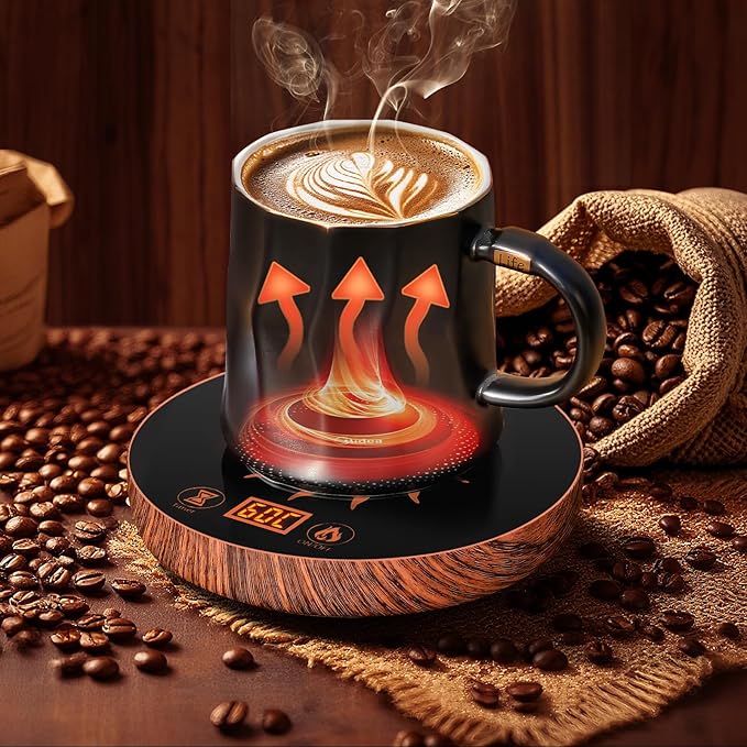 Coffee Mug Warmer for Desk with Auto Shut Off, Coffee Mug Warmer for Desk with Auto Shut Off 12 Hours Timer& 2 Temperatures