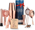 Mixology & Craft Cocktail Shaker Set - 11-Piece Bar Accessories Kit w/Weighted Boston Shaker, Strainer, Jigger, Muddler and More - Home Bartending Tools, Accessories for Bartender, Copper